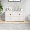 Gossi dulap lateral, alb, 100x40x54 cm, lemn masiv de pin