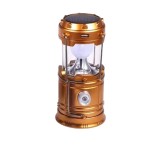 Cumpara ieftin Lampa solara reincarcabila 2in1 pentru camping, 6W/1W, ABS, cablu incarcare, auriu, Oem