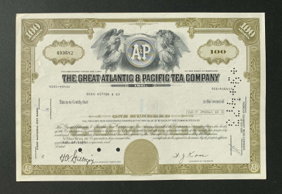 The Great Atlantic &amp;amp; Pacific Tea Company - Actiuni - New York - 1973 foto