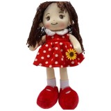 Papusa rochita rosie cu floare canta Iepuras coconas