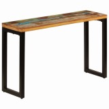 Masă consolă, 120x35x76 cm, lemn masiv reciclat și oțel