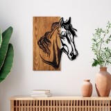 Cumpara ieftin Tablou din lemn si metal Horse Nuc 48x57 cm