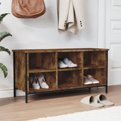vidaXL Pantofar, stejar fumuriu, 100x35x50 cm, lemn prelucrat 831840 foto
