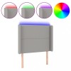 Tablie de pat cu LED, gri deschis, 93x16x118/128 cm, textil