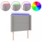 Tablie de pat cu LED, gri deschis, 93x16x118/128 cm, textil