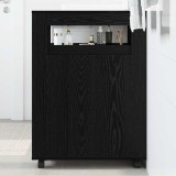 VidaXL Cabinet &icirc;ngust din baie Stejar negru 65 x 23 x 87 cm