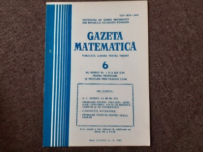 GAZETA MATEMATICA NR6/1981 foto