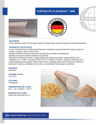 Furtun flexibil Flexadux 1mm, aspirație și particule , Made in Germany, 250mm foto