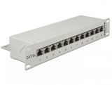 Patch Panel 10&quot; 12 porturi Cat.6A gri, Delock 43308