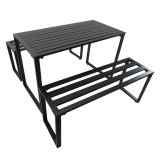 Outsunny Set da Picnic/Giardino/BarbecueTavolo con Panche in Metallo Nero