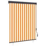 Jaluzea tip rulou de exterior, alb si portocaliu, 140 x 250 cm