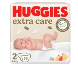 Scutece Huggies Extra Care 2, Jumbo, 3-6 kg, 58 buc