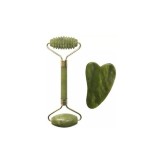 Cumpara ieftin Rola Jade (capat abraziv) cu piatra Gua Sha - Verde, Dactylion
