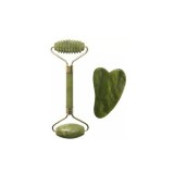 Rola Jade (capat abraziv) cu piatra Gua Sha - Verde, Dactylion