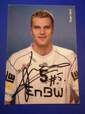 Foto-carte postala cu autograf original handbalistul Dragos OPREA (THW Kiel) foto