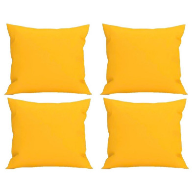 Set 4 Perne decorative patrate, 40x40 cm, pentru canapele, pline cu Puf Mania Relax, culoare galben foto