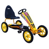 Cumpara ieftin Go Kart cu Pedale Kinderauto F8-1 Galben, Roti Gonflabile 10 Inch, 6-15 Ani
