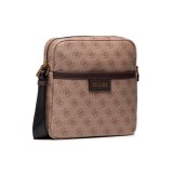 Guess, Vezzola, Suport de documente, Geantă textilă crossbody, Maro, Pentru femei