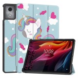 Husa tableta pentru lenovo tab k11 plus - microfibra, auto sleep/wake, protectie antisoc, unicorn