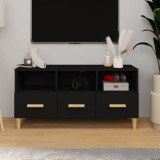 vidaXL Comodă TV, negru, 102x36x50 cm, lemn compozit