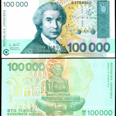 Croatia 1993 - 100.000 dinar aUNC