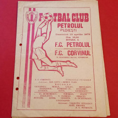 Program meci fotbal PETROLUL PLOIESTI - CORVINUL HUNEDOARA(23.04.1978)