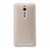 Husa Asus Zenfone 2 Laser ZE500KG Nillkin Frosted Shield Auriu + Folie de protectie