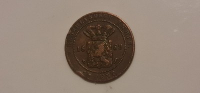 Indiile Olandeze 1/2 cent 1859 foto