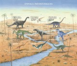 Gabon 2000 - Fauna, Animale preistorice,serie 9 valori si bloc 9 valori,dantelate,MNH.Mi.1581-1589,1581-1589 Kb, Nestampilat