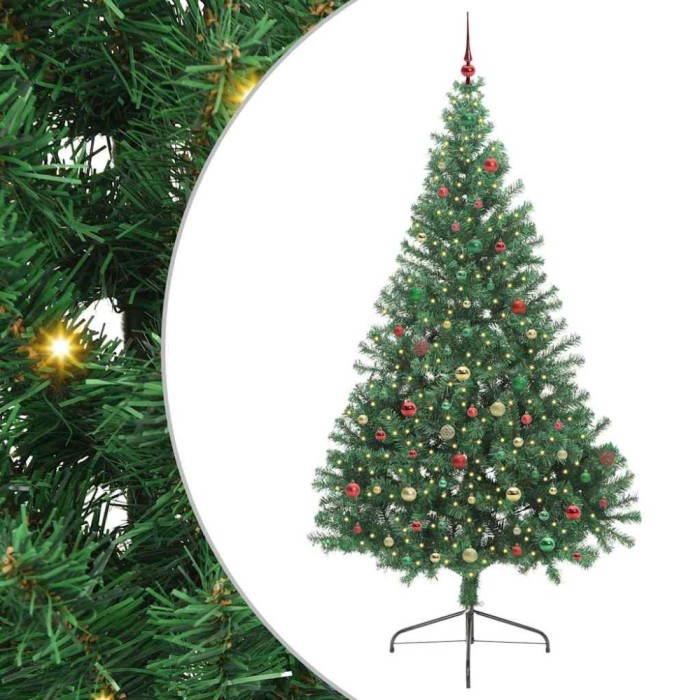vidaXL Pom de Crăciun artificial pre-iluminat Verde 240 cm PVC 3397045