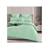 Cumpara ieftin Lenjerie de pat dublu Bumbac Finet cu Carouri 6 Piese cu Elastic, Verde Menta- SIPRT4-03