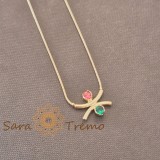Cumpara ieftin Colier Armonia Verde , placat aur 18K cu zirconia rubin si smarald, Brazilia, stanta