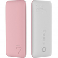 Baterie Externa Puridea, S5 7000 mAh, 2 x USB, Roz foto