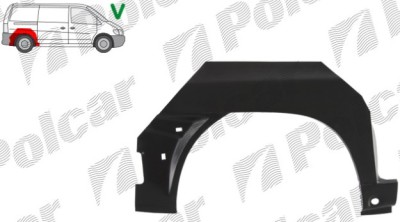 Segment reparatie aripa spate spate MERCEDES VITO / Clasa V (W638), 02.1996-01.2003, partea dreapta, metal galvanizat, foto