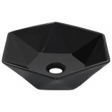 Chiuveta de baie, negru, 41 x 36,5 x 12 cm, ceramica GartenMobel Dekor, vidaXL