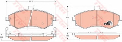 Set placute frana,frana disc HYUNDAI MATRIX (FC) (2001 - 2010) TRW GDB3378 foto