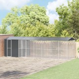 vidaXL Colivie de păsări cu extensie, antracit, 310x838x247 cm, oțel