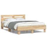 Cumpara ieftin Cadru de pat cu tablie stejar sonoma 120x190 cm lemn prelucrat