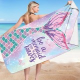 Prosop pentru plaja, dreptunghiular, 150x70 cm, model roz sirena, REC54WZ11