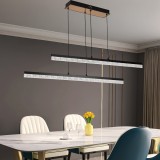 Lustra LED suspendata liniara neagra 37W, 3 culori, &icirc;naltime reglabila