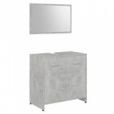 Set mobilier de baie, gri beton, PAL