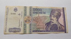 Romania- 5000 Lei 1992 foto
