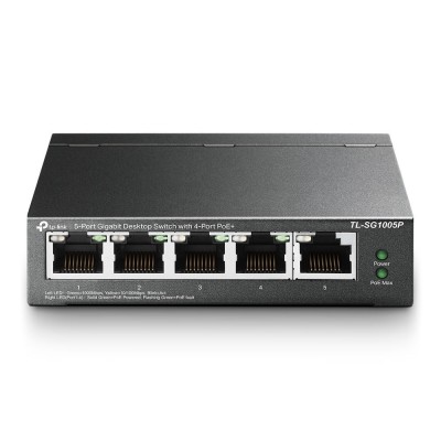 Switch 4 porturi PoE Gigabit, 1 port RJ45 Gigabit, Unmanaged - TP-Link TL-SG1005P foto