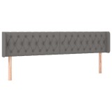 Cumpara ieftin Tablie de pat cu aripioare gri inchis 203x16x78/88 cm textil