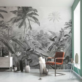 Komar Fototapet mural Amazonia, alb şi negru, 400x250 cm GartenMobel Dekor, vidaXL