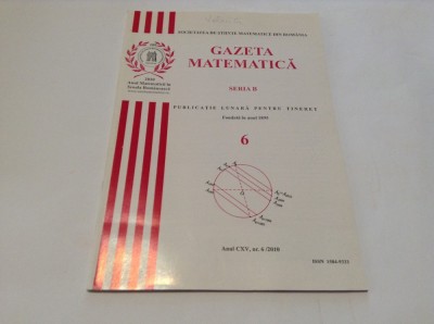 GAZETA MATEMATICA NR 6/ 2010 RF21/2 foto