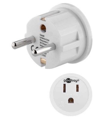 Adaptor SUA JAPONIA Tip B NEMA 5-15 3 pini la Schuko tip F CEE 7/7 foto