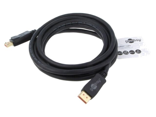 Cablu DisplayPort Goobay 3m negru, mufă DisplayPort, blocare, 8K, HDR, VESA