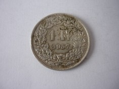 1 FRANC 1957 ARGINT ***** foto