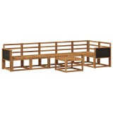 vidaXL Set de canapele de exterior 7 pcs natural Lemn Solid de Acacia 3385260